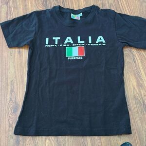 Italia Firenze Smartee 100% cotton kids T-shirt size 5/6 black Italian t shirt
